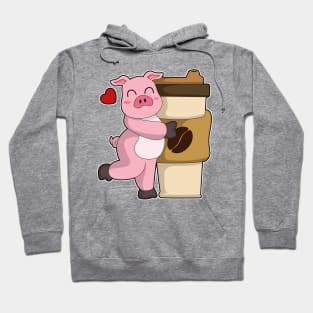 Pig with Coffee to go Hoodie